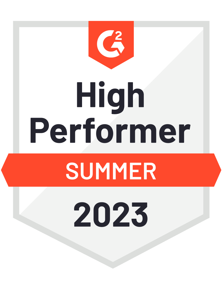 G2 Badge: High Performer - Summer 2023